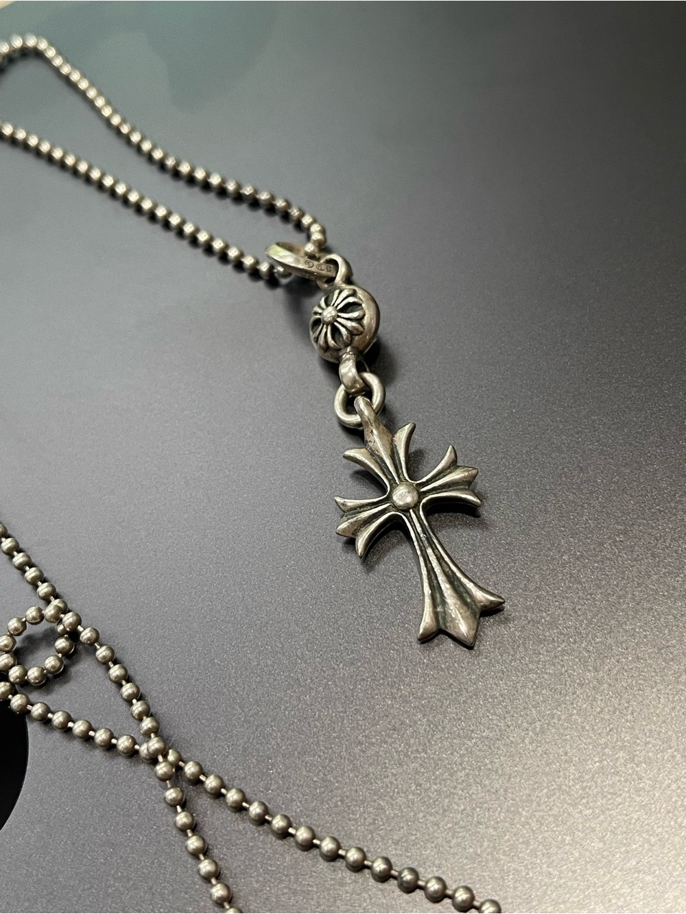 Chrome Hearts Silver Fleur Cross Pendant Necklace - Picture 1 of 5